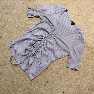 Women's Ruched Striped Blouse